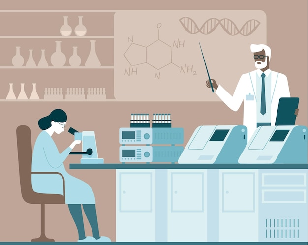 Laboratorio di ricerca chimica Laboratorio medico con scienziati Esperimento scientifico Sviluppo di farmaci