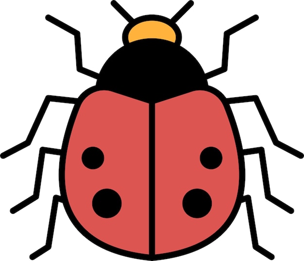 ladybug in linea stile icona