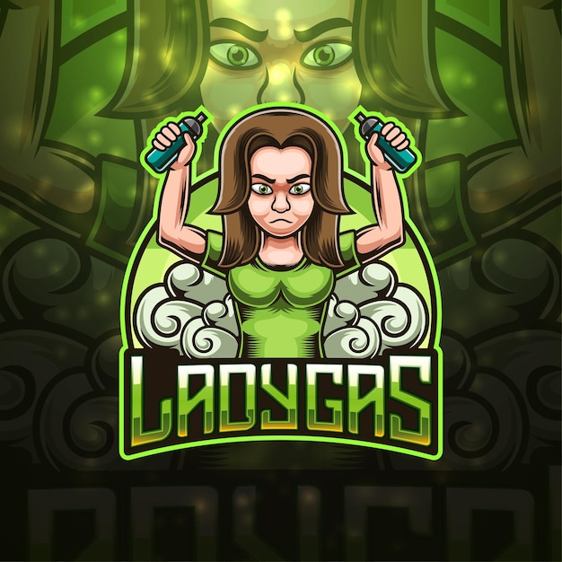 Ladygas esport mascotte logo design