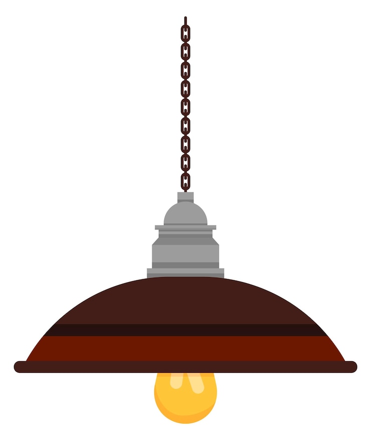 Vettore lampada appesa al soffitto luce della casa dei cartoni animati