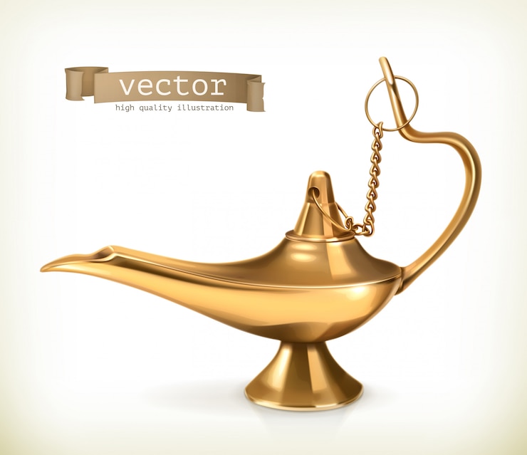 Vettore lampada genio, illustrazione