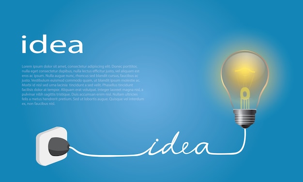 Lampadina come simbolo di idea. Illustrazione vettoriale