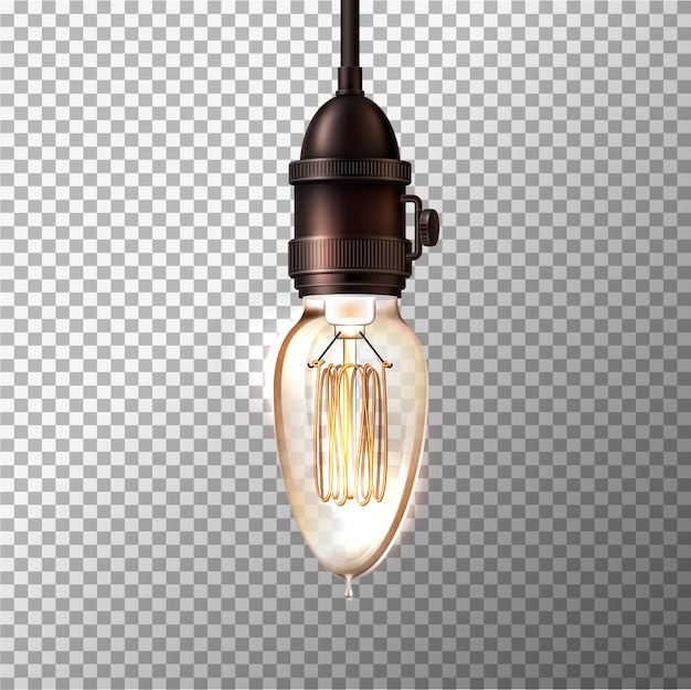 lampadina retrò su sfondo trasparente