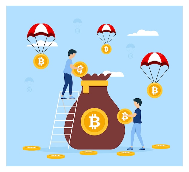Lancio del regalo Token Airdrop in design piatto