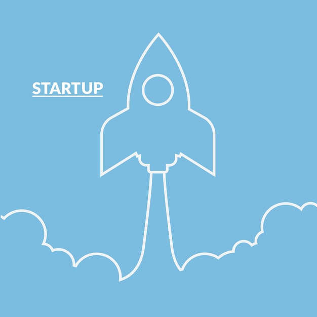 Lancio di una nave missilistica Vettore di sfondo eps 10 concetto su startup e idea creativa