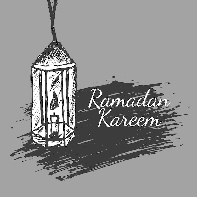 Lanterna Ramadan Kareem disegnata a mano