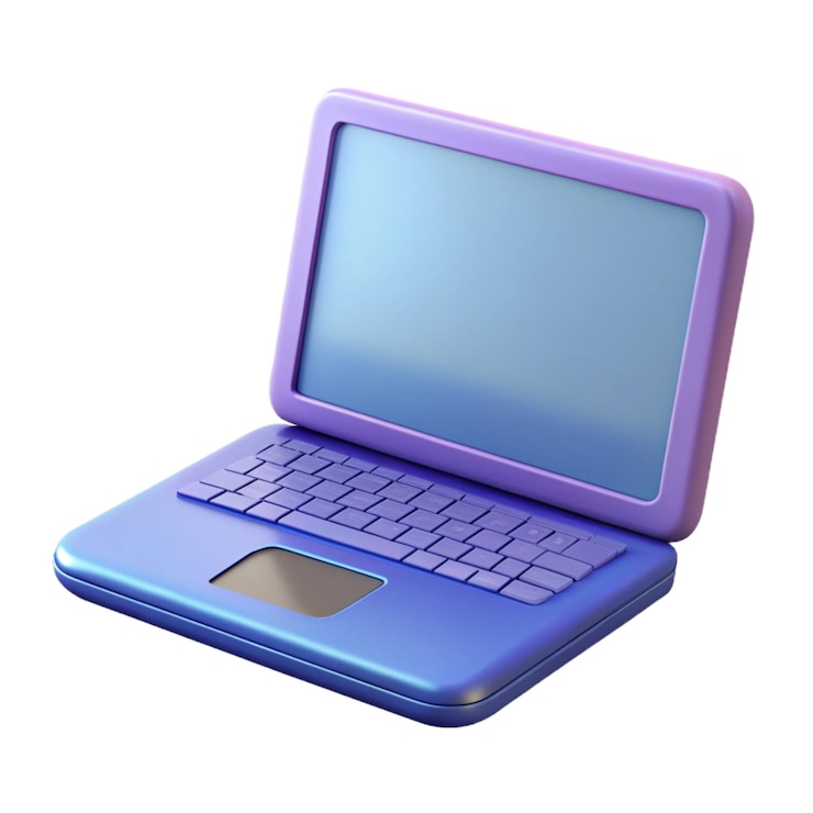 Laptop business concept 3d icona vettoriale illustrazione stile minimale