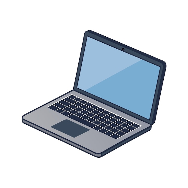 Laptop con illustrazione vettoriale sullo schermo vuoto