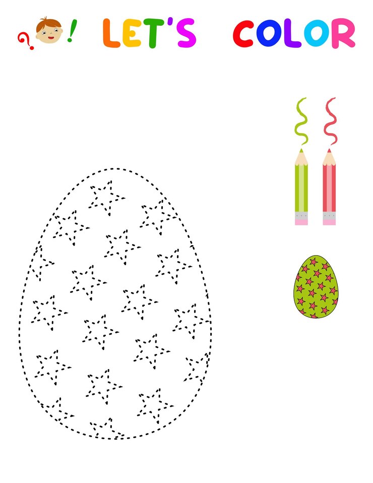 Vettore lasciate che i colori di intrattenimento per i bambini foglio di addestramento foglio di lavoro uova di pasqua