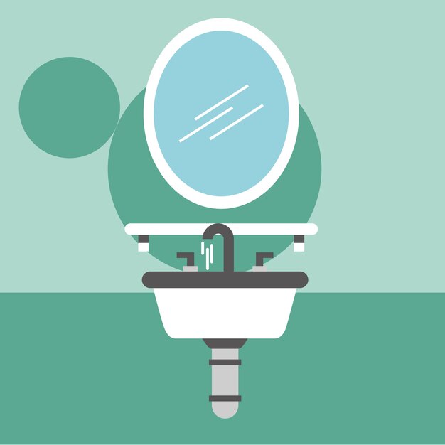 lavabo bianco e specchio con mensola bagno