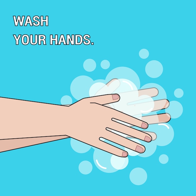 Lavarsi le mani con soap.covid-19, crisi di coronavirus.