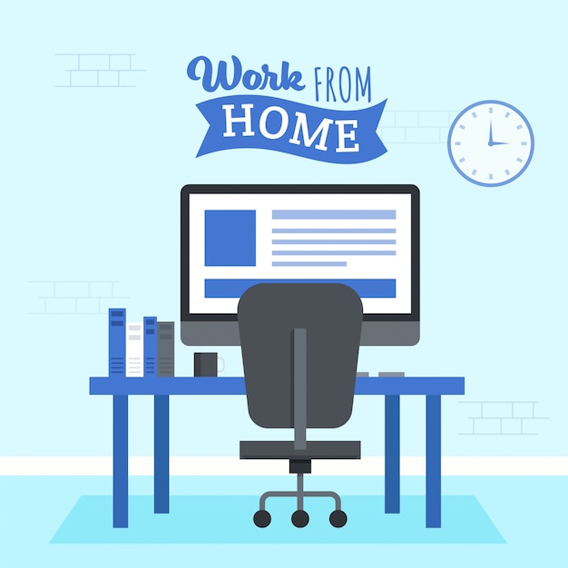 Lavorare da casa in quarantena. Illustrazioni di lavoro a casa concetto. Persone a casa.