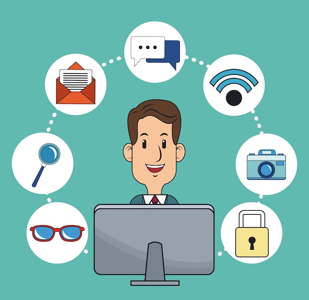 lavoro di marketing digitale uomo d&#39;affari online