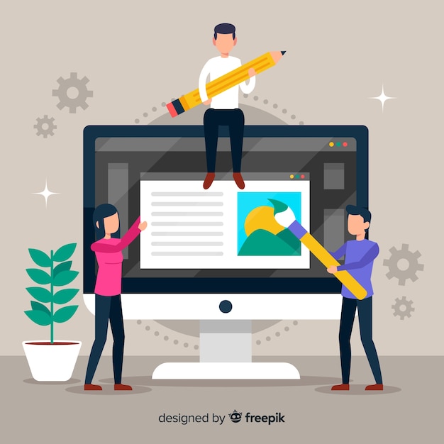 Lavoro di squadra di progettazione grafica con sfondo dello schermo