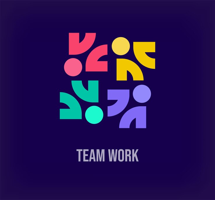 Vettore lavoro di squadra e idea di solidarietà tra le persone logo moderno transizioni di colore uniche logo di crescita aziendale tem