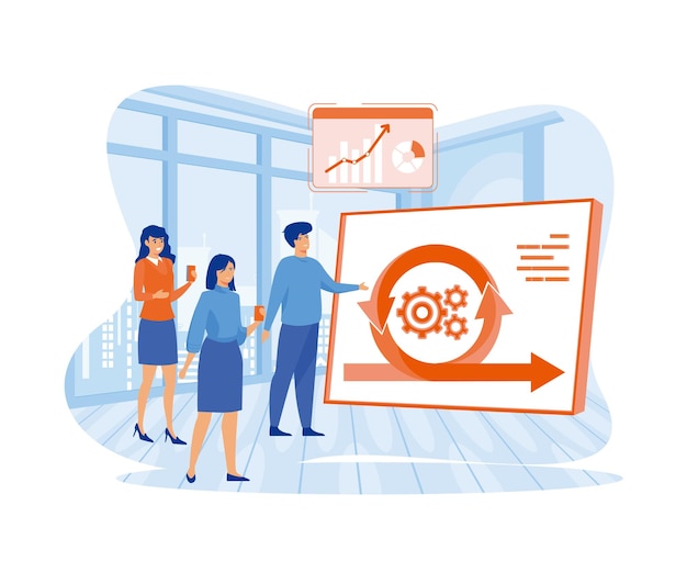 lavoro di squadra per lo sprint del progetto ciclo di regole di programmazione adattabile e strategia di gestione dei processi