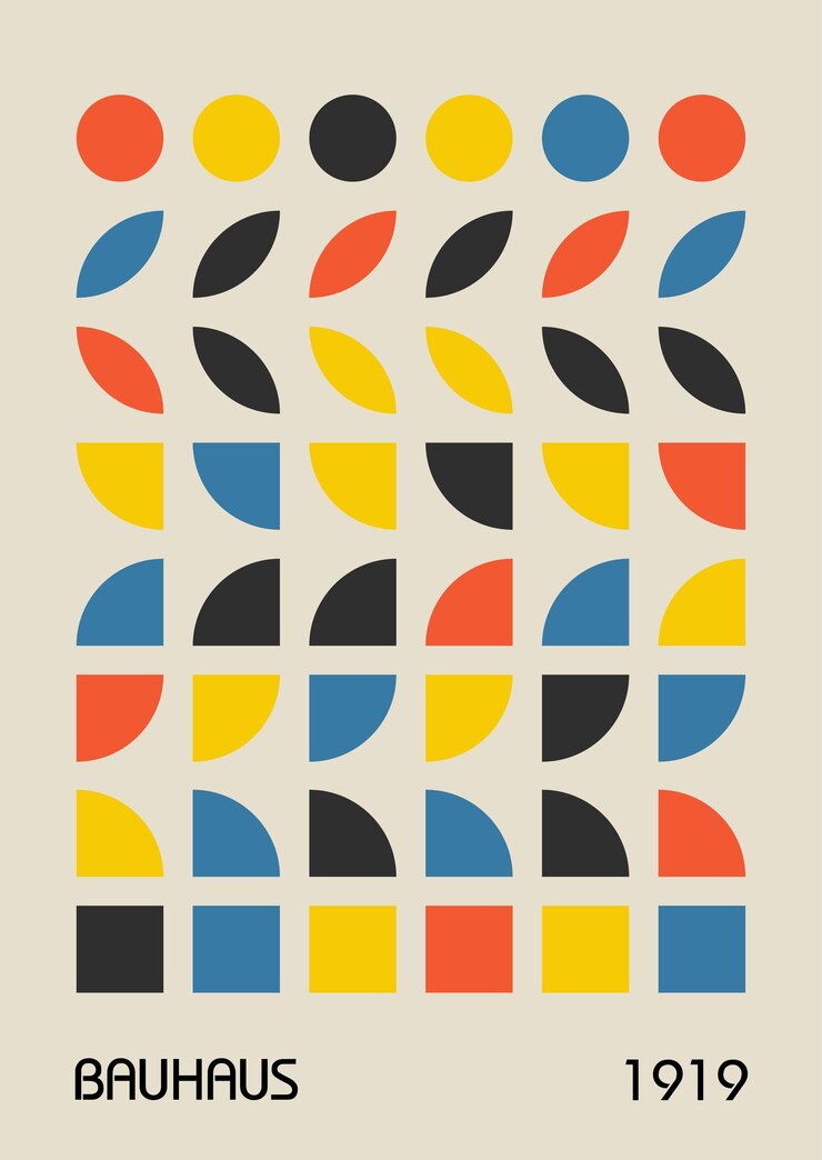 Vettore layout del modello di arte della parete dei poster di design geometrico bauhaus vintage minimale degli anni '20