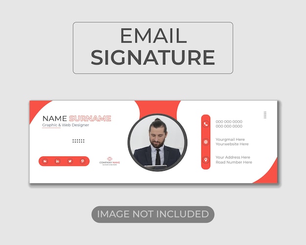 Layout della firma e-mail aziendale semplice o modello di design della copertina dei social media