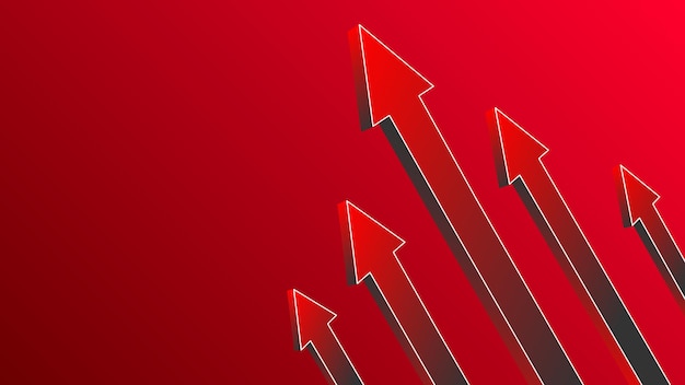 Le frecce rosse in alto vanno al successo. Priorità bassa di affari di concetto.