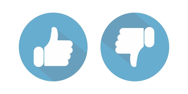Le icone dei pollici in su e in giù Le icone delle social media Kiev Ucraina 24 maggio 2020