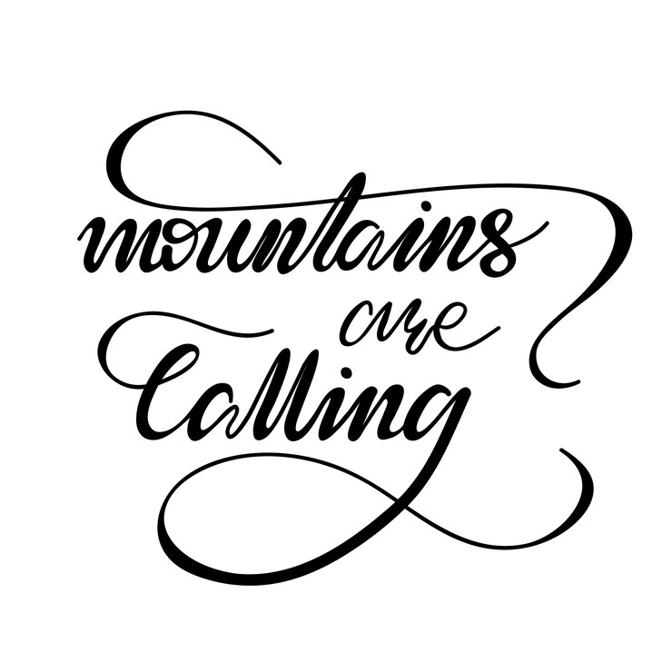 Vettore le lettere stanno chiamando le montagne. illustrazione vettoriale