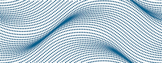 Le linee ondulate fanno con il reticolo senza giunte di puntini vettoriali, sfondo infinito di onde punteggiate.