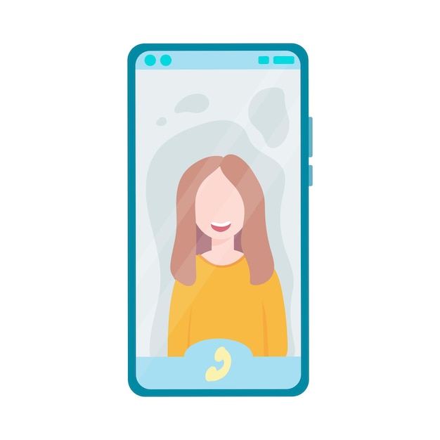 Le mani tengono un telefono Concetti di comunicazioni di rete Internet Persone che chattano e chattano insieme sui social network Donna che tiene un telefono o un tablet in mano Illustrazione vettoriale