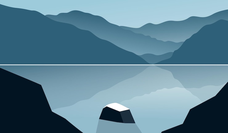 Le montagne e il riflesso del lago