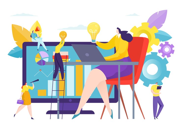 Le persone tengono l'idea per il leader del team aziendale