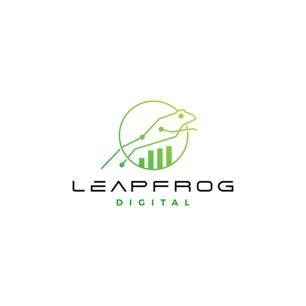 Leap frog tech digital chart logo delle statistiche