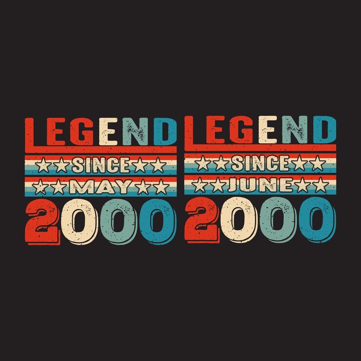 Vettore leggenda da maggio e giugno 2000 t shirt design vintage birthday gift design