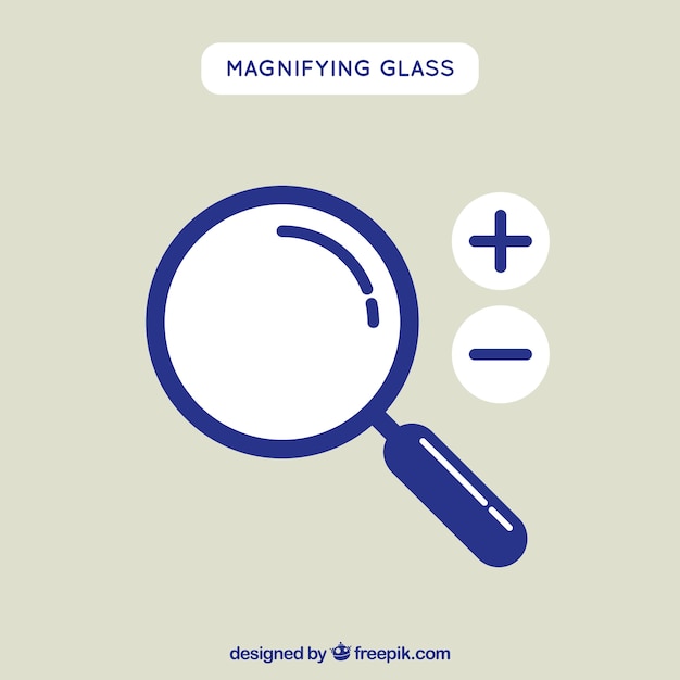 Lente d&#39;ingrandimento sullo sfondo in stile piatto