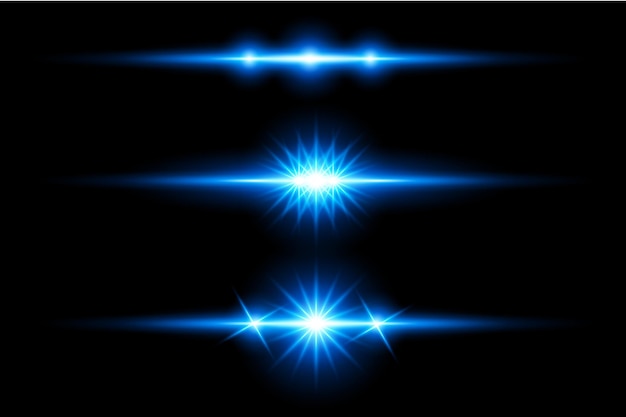 lente di luce trasparente blu razzi design eps
