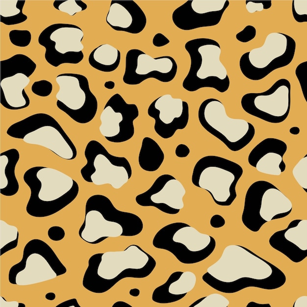 Leopard seamless pattern whiteblack macchie su uno sfondo beige design moderno pelle animale texture