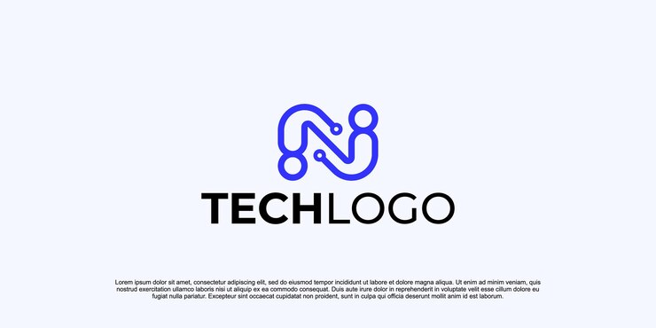 letter creative n tecnologia di progettazione del logo
