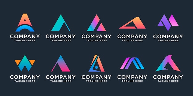 lettera A icona logo scenografia per affari di lusso elegante semplice