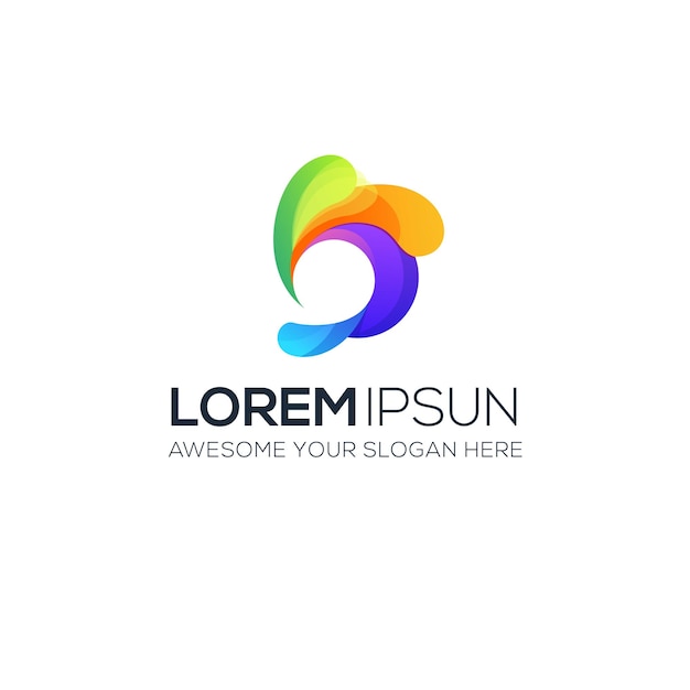 Lettera A logo design liquido in colore sfumato