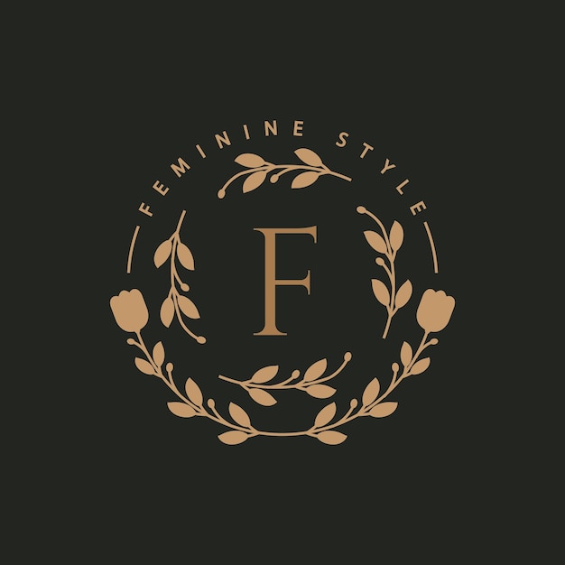 lettera alfabeto carattere abc fiore femminile botanico lusso set az logo design illustrazione grafica vettoriale