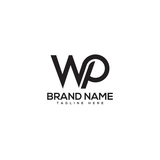Lettera astratta WP PW azienda Logo Vettore di progettazione Iniziali Logo aziendale