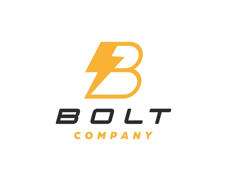 Lettera B con modello di progettazione di logo di simbolo di bullone.