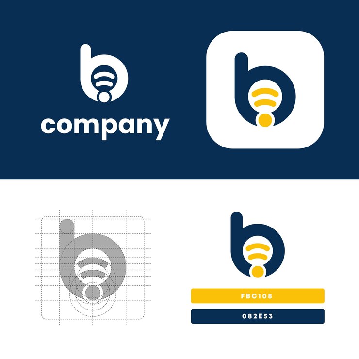 Lettera B Connessione Logo Design Vettore