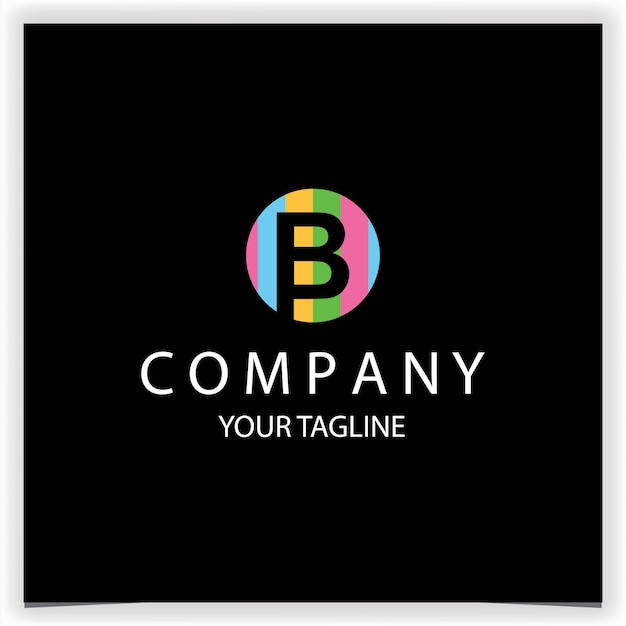Lettera b iniziali logo con cerchi colorati adatti per vernice logo premium elegante modello vettoriale eps 10