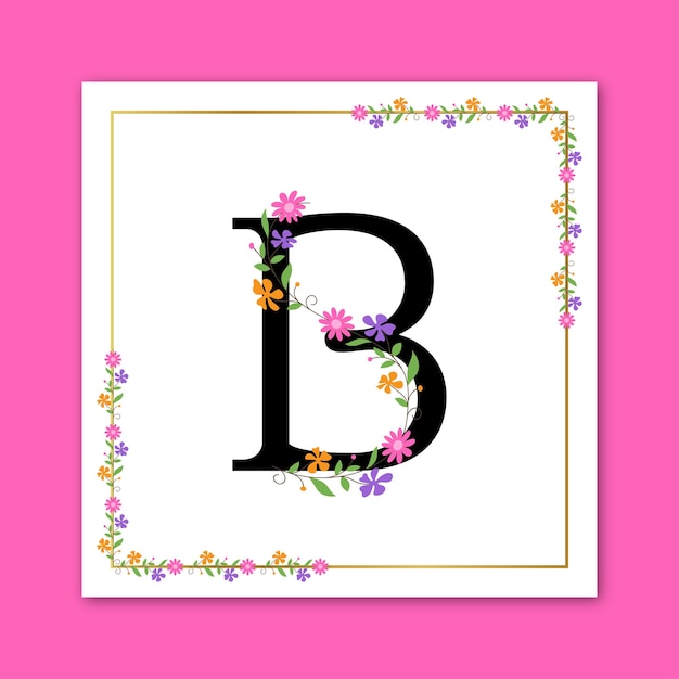 Lettera B Logo decorativo floreale Design
