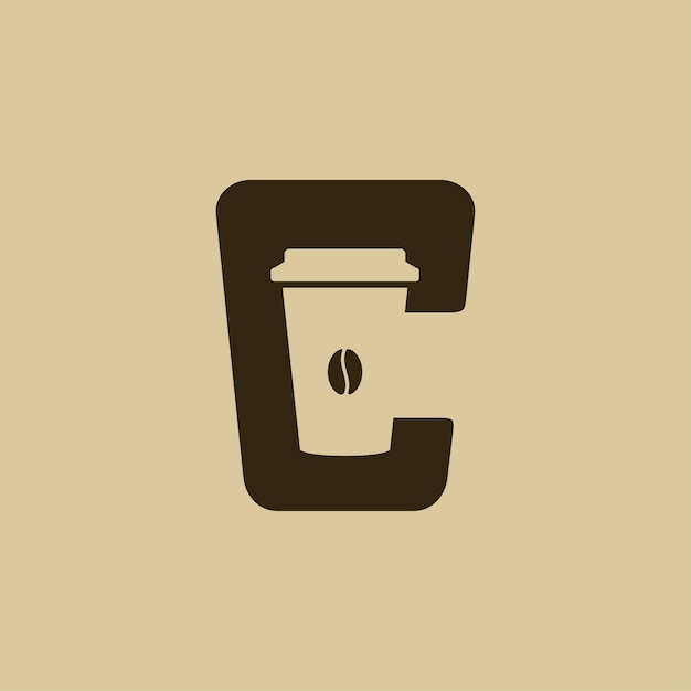 Lettera C Coffee Cup Logo Template Design