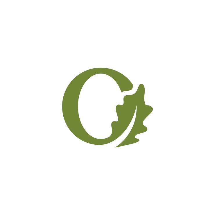 Lettera C foglia di quercia logo illustrazione icona della natura