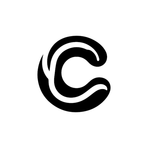 Lettera C Logo Moderno design minimalista stratificato C Monogramma con forme organiche