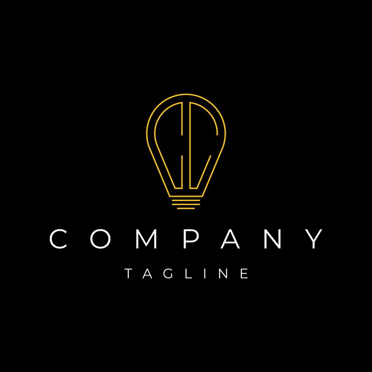 Vettore lettera cc soluzione lampada iniziale lampadina icona logo design modello vettoriale