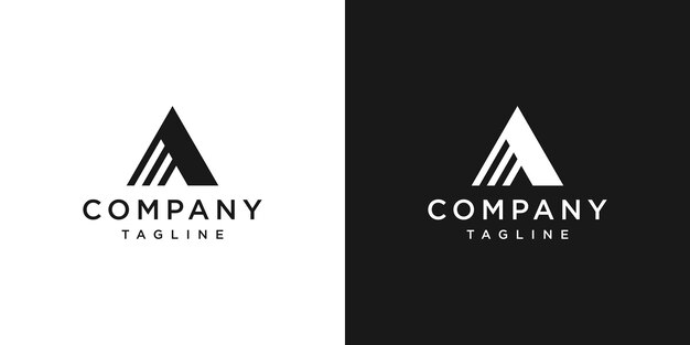 Lettera creativa A Monogramma Logo Design Icona Modello Sfondo bianco e nero