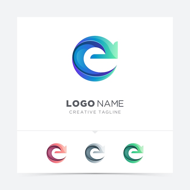 Lettera creativa e con logo freccia