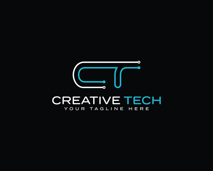 Vettore lettera ct logo tecnologico creativo futuristico perfetto per le startup it marchi digitali